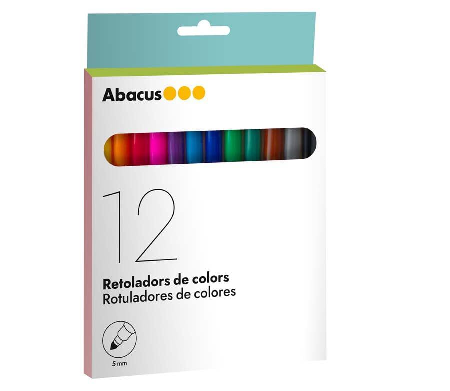 Rotuladores gruesos Abacus 12 colores
