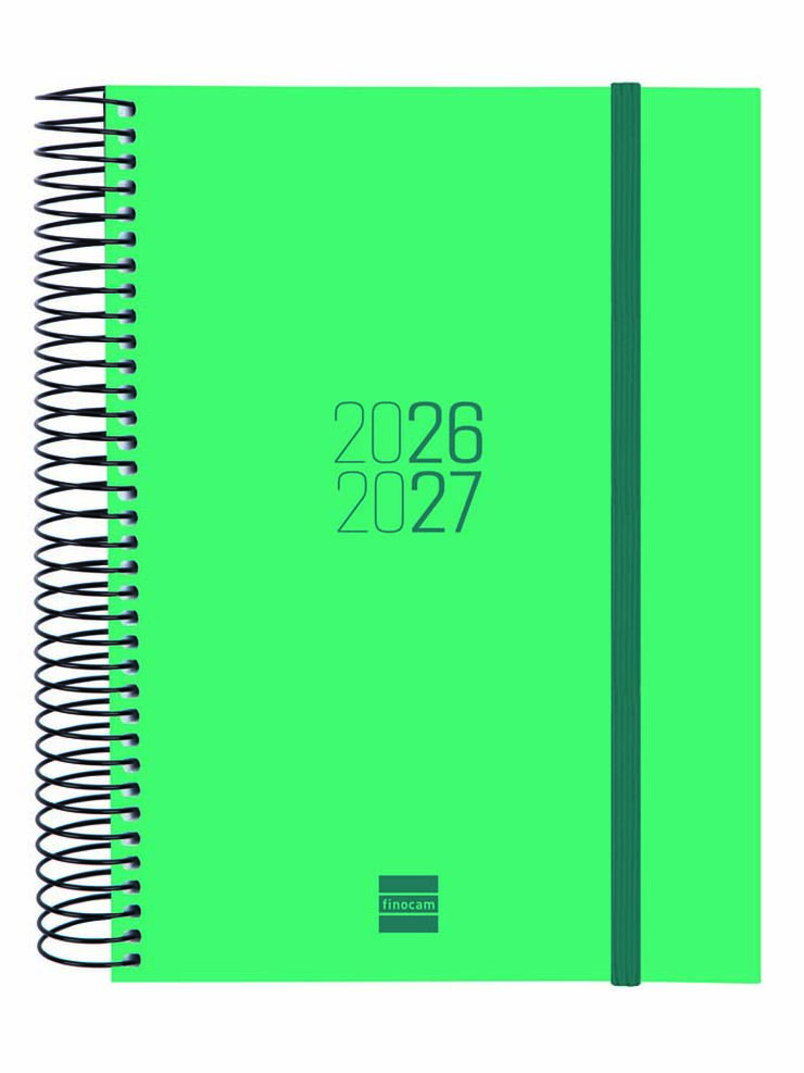 Agenda Escolar Finocam Esp.E10 D&iacute;a/P&aacute;gina Catal&aacute;n 2026-27 Verde