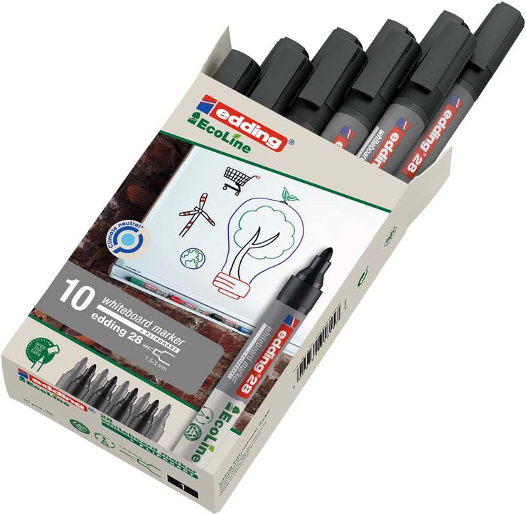 Rotuladores pizarra Edding Ecoline 28 negro 10u