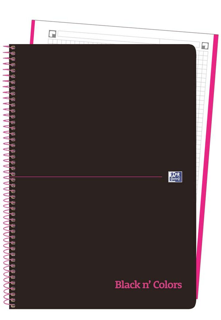 Notebook1 A4 5X5 80H Oxford Black N'Colours rosa