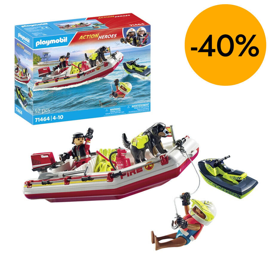 Playmobil City Bote Bomberos con Moto 71464