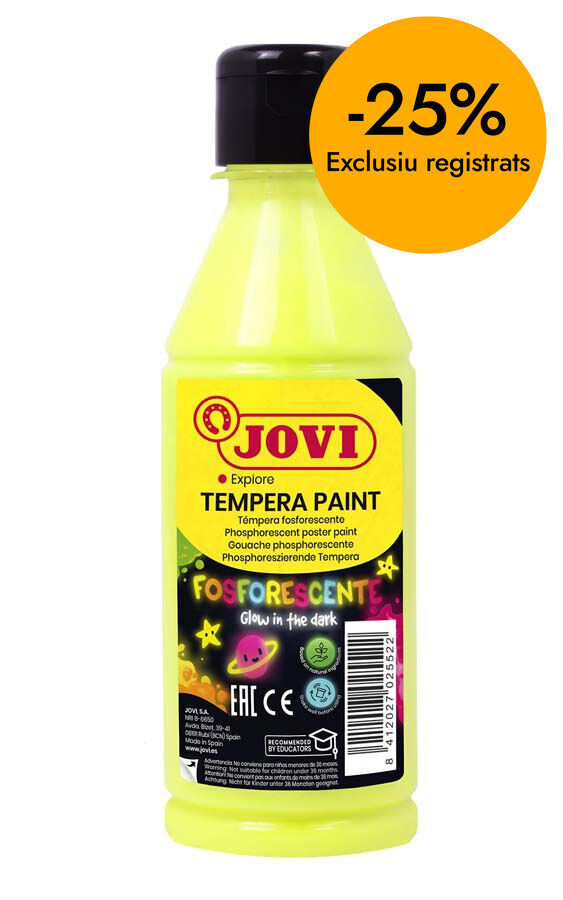 T&eacute;mpera fosforescente Jovi 250ml amarillo