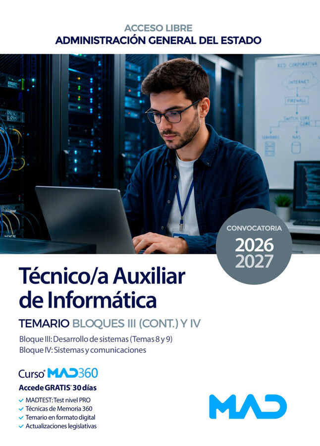 TAI (Acceso libre). Temario Bloques III (Cont.) y IV. Administraci&oacute;n General del Estado