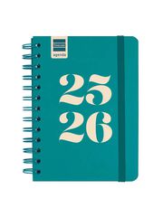 Agenda Finocam escolar Cosmo 1/8  sem/vista cat 2025-26 aqua