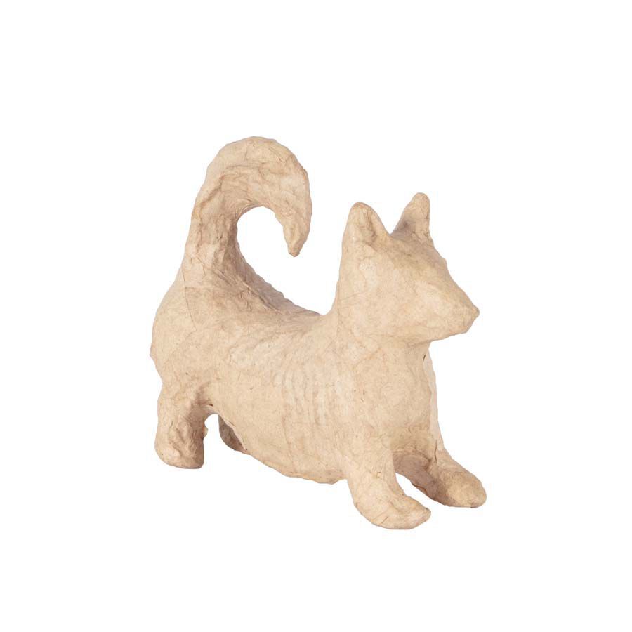 Figura papel mach&eacute; Corgi 10cm