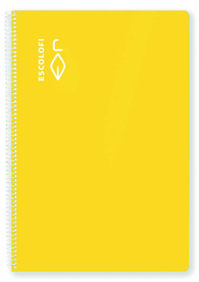 Libreta espiral Escolofi A4 80 hojas 4x4mm margen amarillo