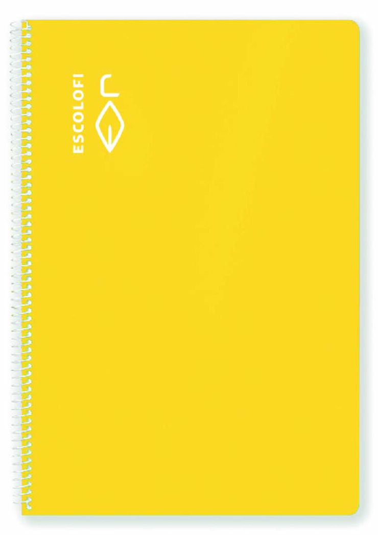 Libreta espiral Escolofi A4 80 hojas 4x4 amarillo