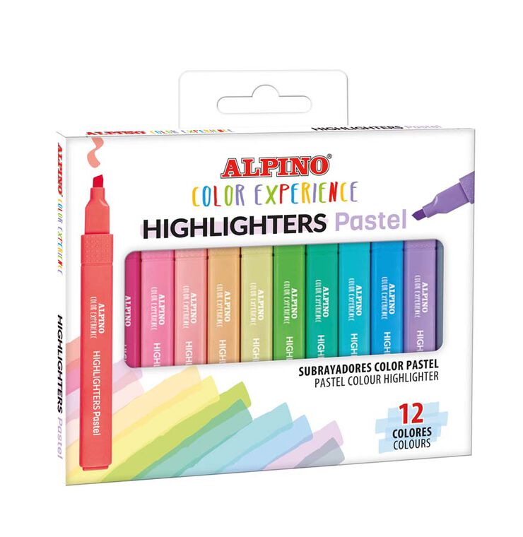 Marcadores fluorescentes Alpino Color Experience Pastel 12 colores