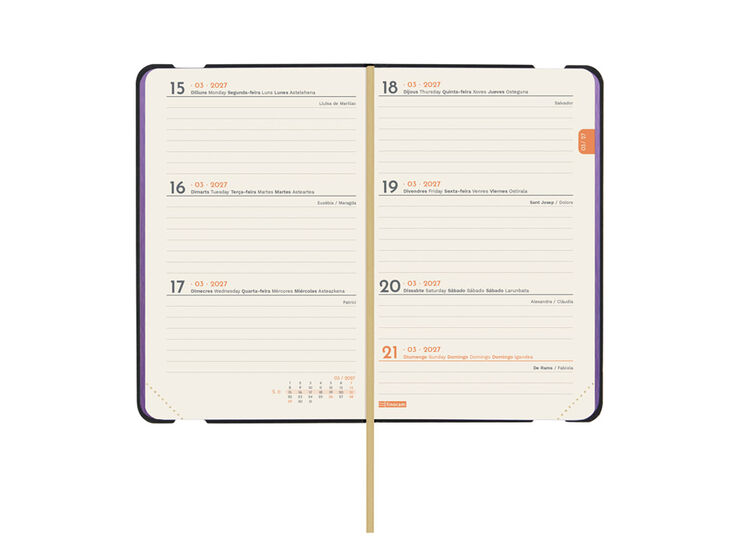 Agenda Finocam Joy Semana Vista Horizontal 2027 Catal&aacute;n Fiona
