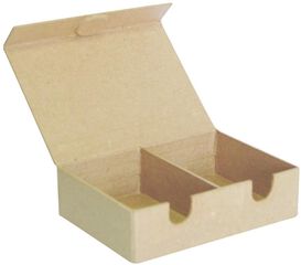 Caja doble compartimento papel maché Décopatch