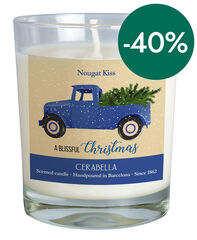 Vela Navidad Beso de turrón azul