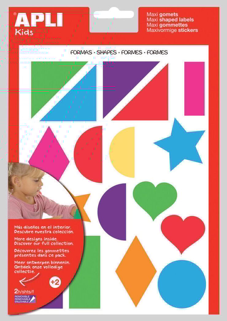 Gomets tem&aacute;ticos Apli Maxi Formas Apli 2 hojas