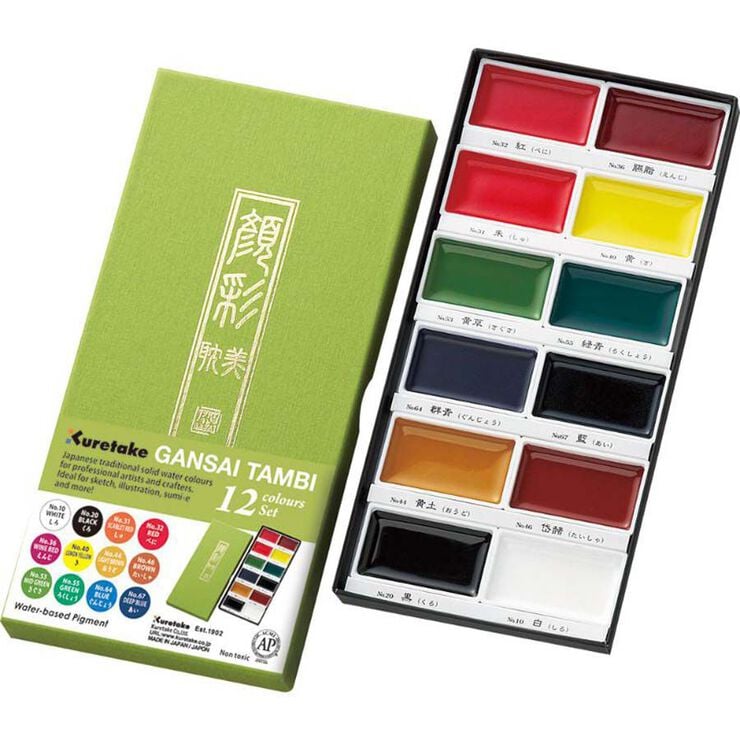 Aquarel&middot;les Kuretake Gansai Tambi 12 colors