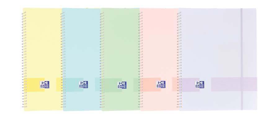 Carpeta 20 fundes espiral A4 Oxford Live&Go pastel