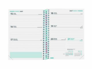 Agenda Escolar Finocam Diva 1/8 Sem/Vista Castellano 2026-27 Spring
