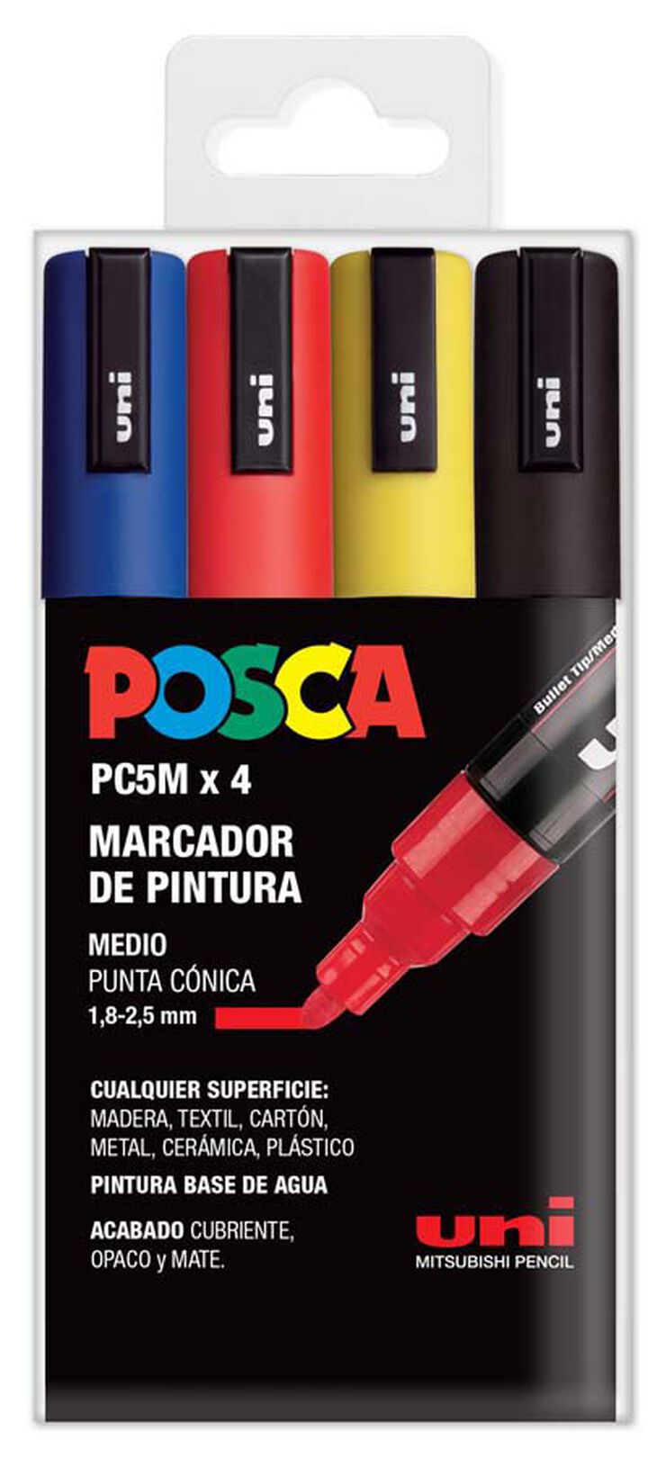 Rotuladores Posca PC-5M basic 4 colores