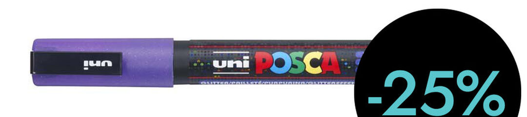 Rotulador Posca PC-3M 0,9-1,3mm violeta glitter