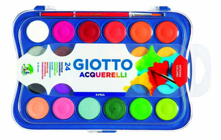 Acuarelas Giotto 24 colores + pinceles