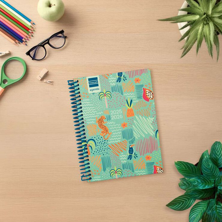 Agenda Finocam escolar Diva 1/8 sem/vista cat 2025-26 selva