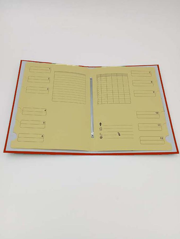 Carpeta classificadora folrada vermell