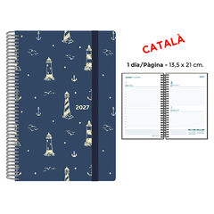 Agenda Espiral Finocam 13,5x21 cm Catal&aacute;n D&iacute;a P&aacute;gina 2027 Faro
