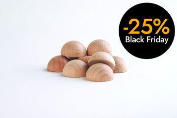 Semiesferes de fusta natural