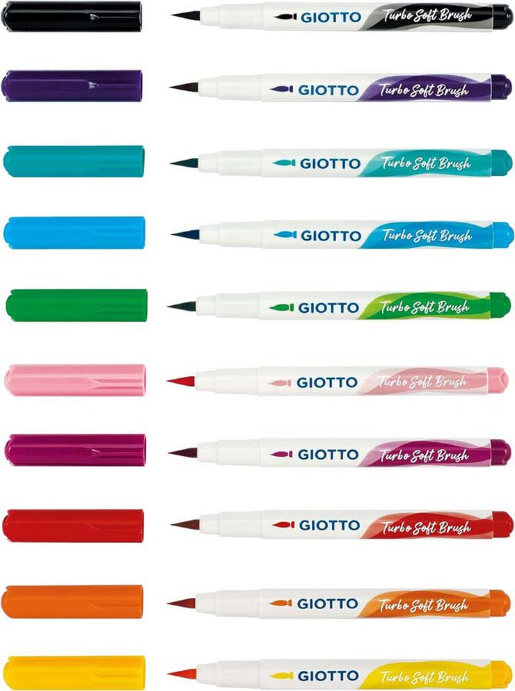 Rotuladores de colores Giotto Turbo Soft Brush 10 colores