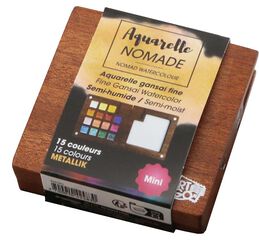 Mini Paleta Acuarela Nomad 15 colores metallik