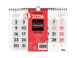 Calendario pared Finocam Números grandes S 2026 catalán