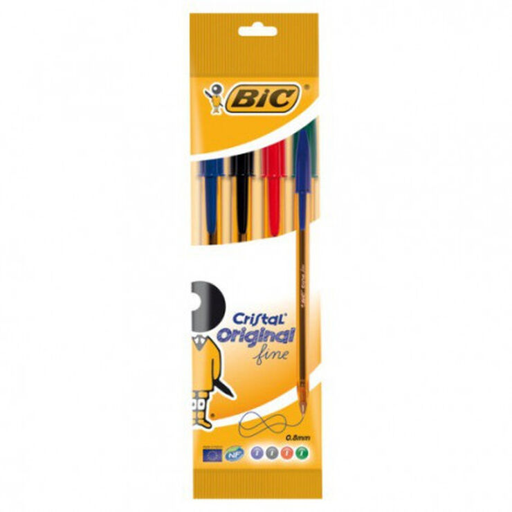 Bolígrafos BIC Cristal Original fine 4 colores