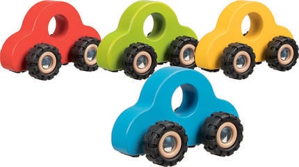 Cotxe de fusta Goki de colors vius