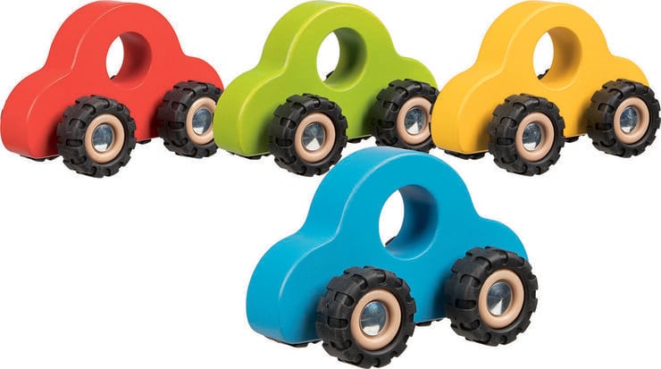 Coche de madera Goki de colores vivos