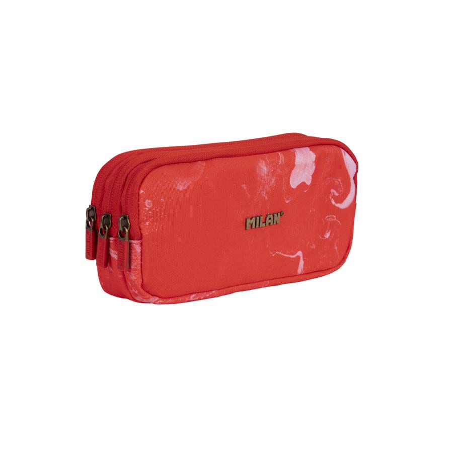 Estuche Milan Lava de 3 Cremalleras Rojo