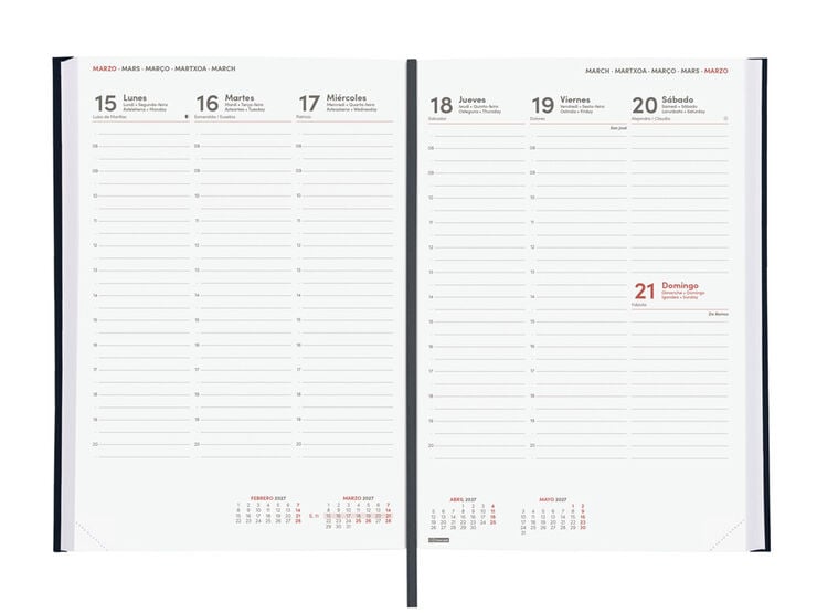 Agenda Finocam Milano Setmana Vista Vertical 2027 Castell&agrave; Negre
