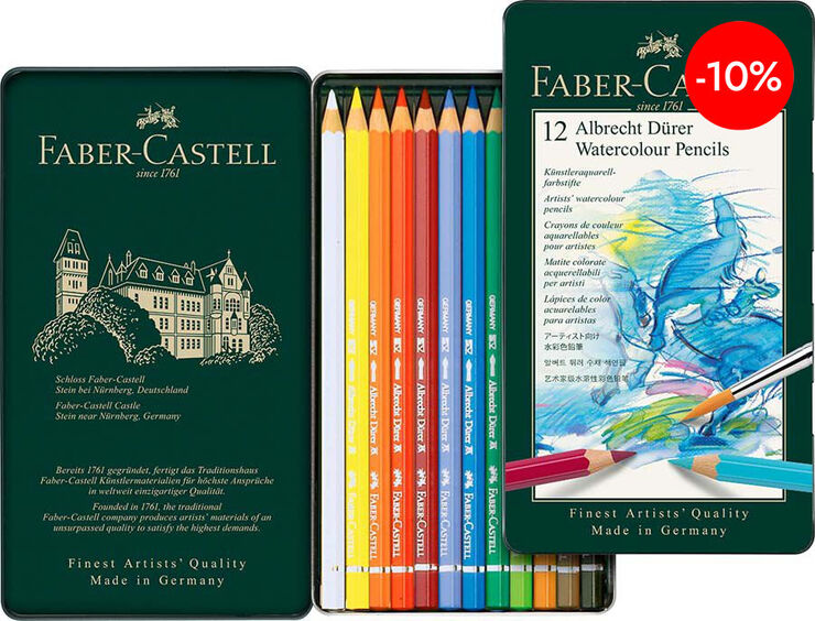 Llapis aquarel&middot;lable Faber-Castell 12 colors estoig metall
