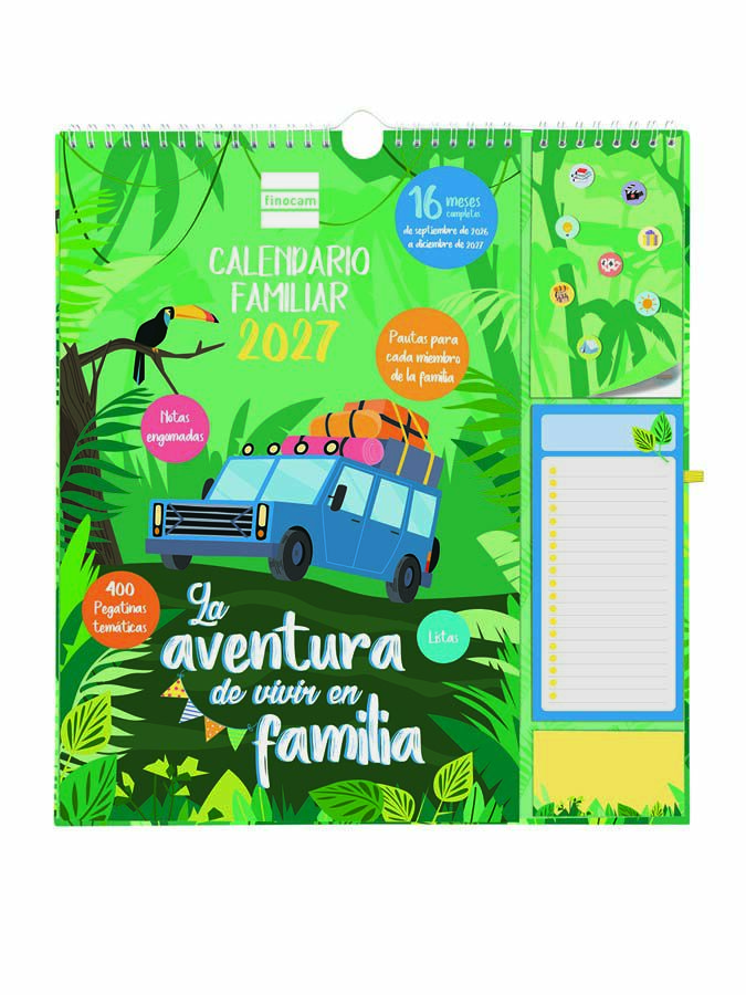 Calendario Pared Finocam 16M Plus Castellano 2026-27 Familiar