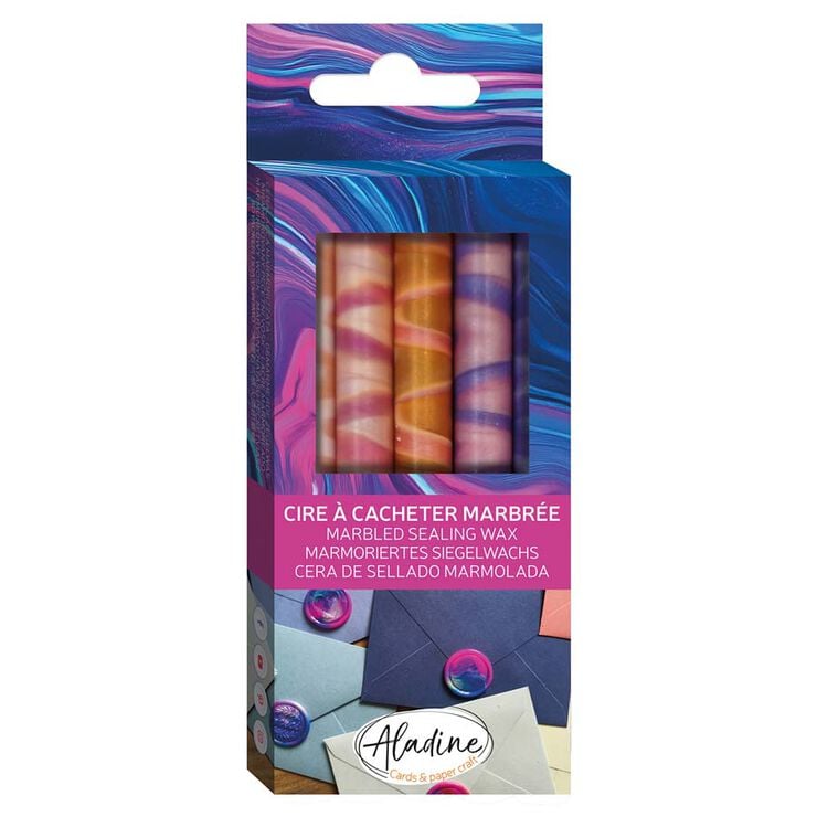 Barras Lacre Aladine Mármol ámbar rosa 5u
