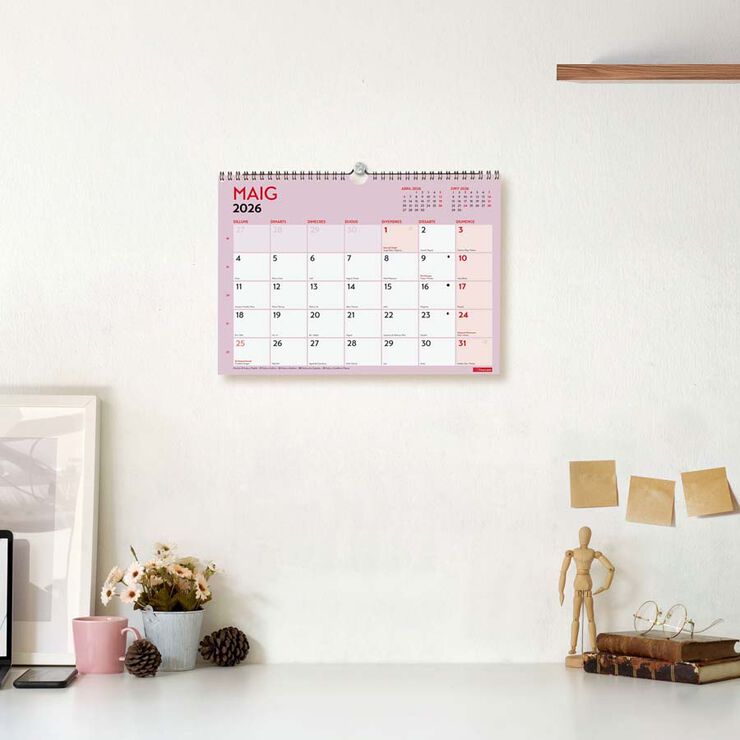 Calendario pared Finocam Escribir Grafik A4 2026 catalán
