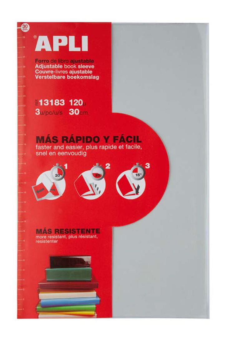 Bossa folre llibres ajustable Apli 290mm 3u