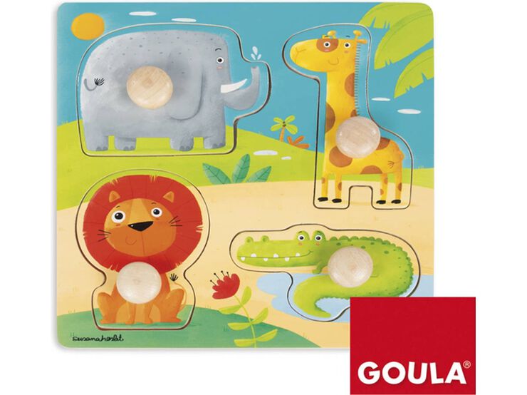 Animals de la selva Puzle de fusta