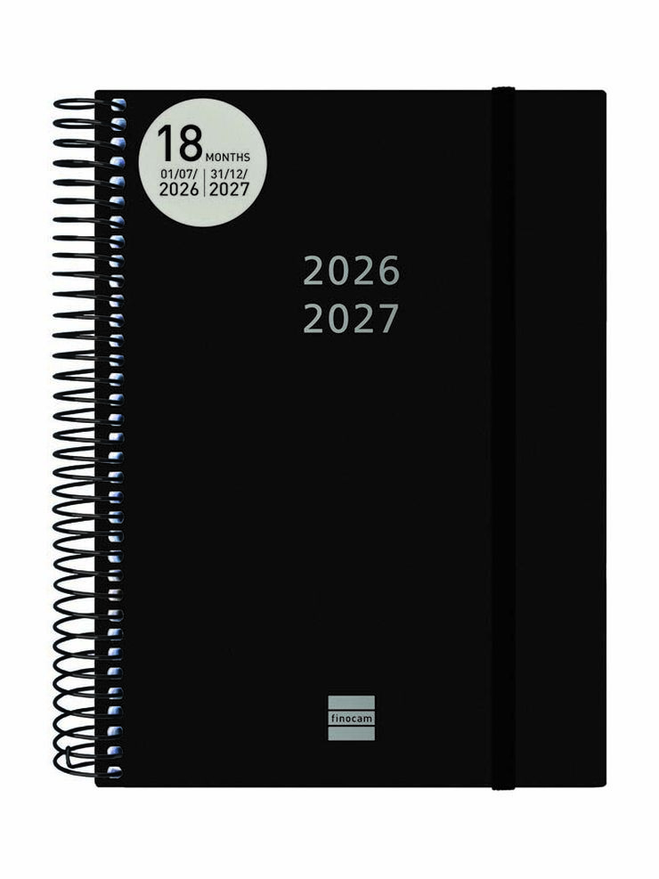 Agenda Finocam Esp.18M E10 2D/P Multiling&uuml;e 2026-27 Negro