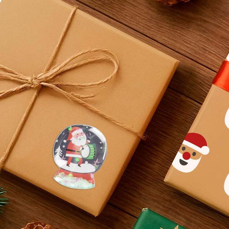 Stickers 3D Apli Navidad Bola Con Nieve