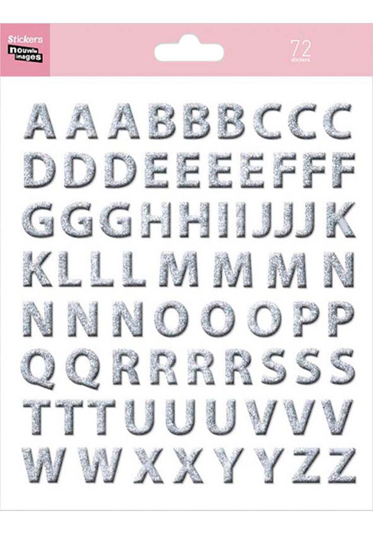 Stickers Draeger Letras plateadas 72u