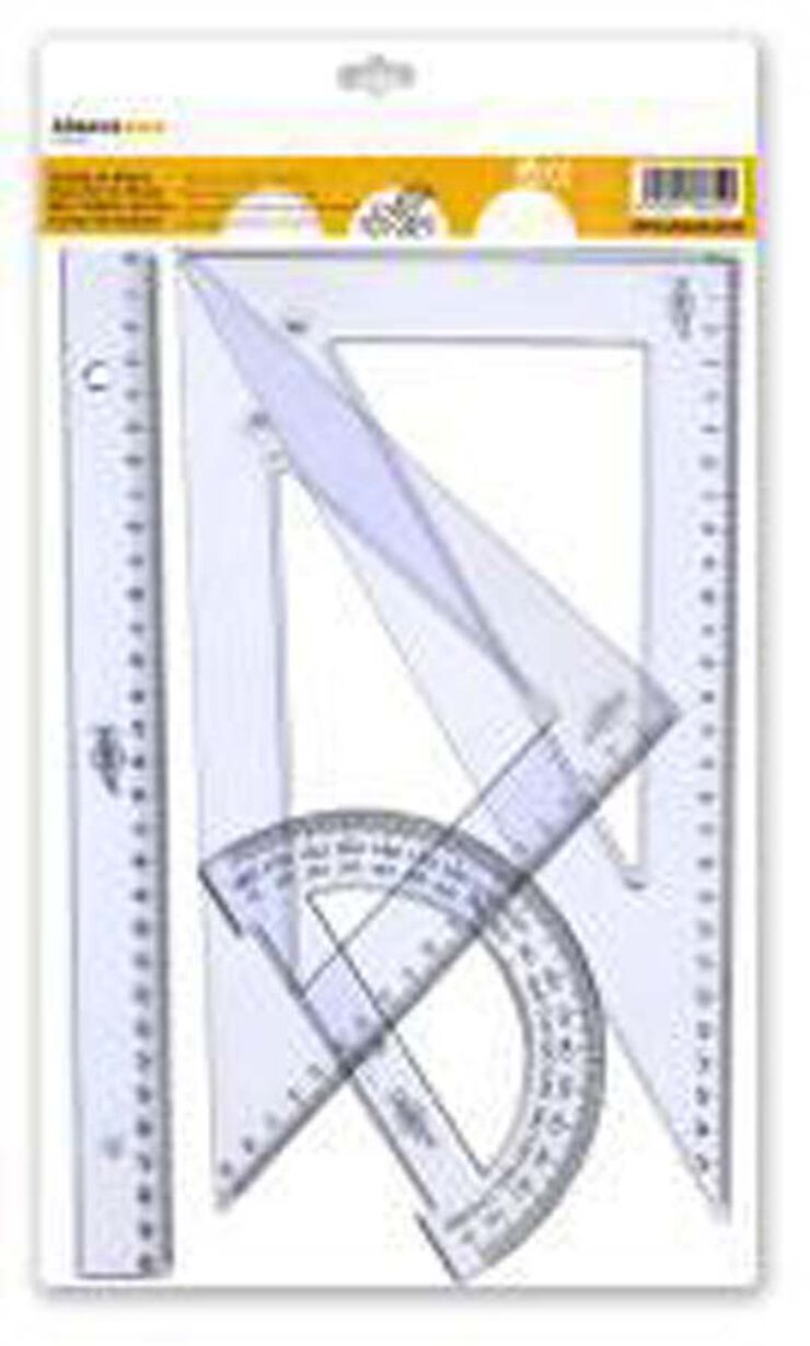Joc regles Abacus regle 30 cm,escaire i cartabó 25 cm