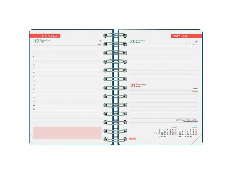 Agenda Escolar Finocam Cosmoflex 1/8 D&iacute;a/P&aacute;gina Catal&aacute;n 2026-27 Azul