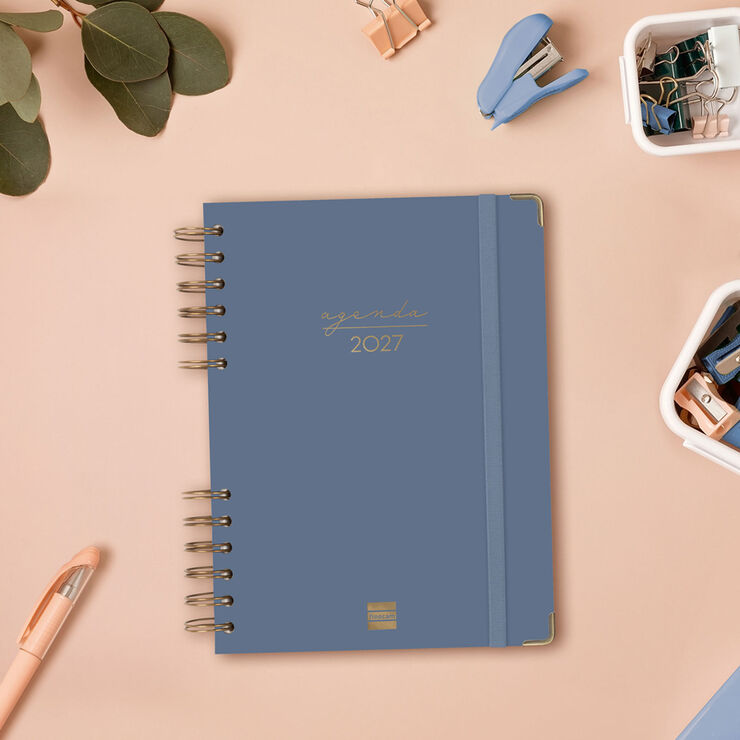 Agenda Finocam Alma D&iacute;a P&aacute;gina 2027 Catal&aacute;n Azul