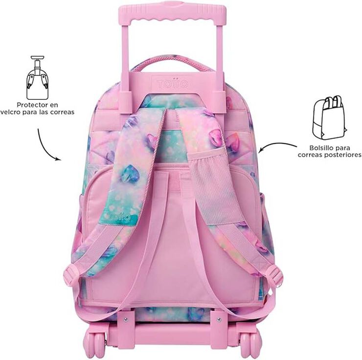 Mochila con ruedas Totto Renglones Shiny Heart