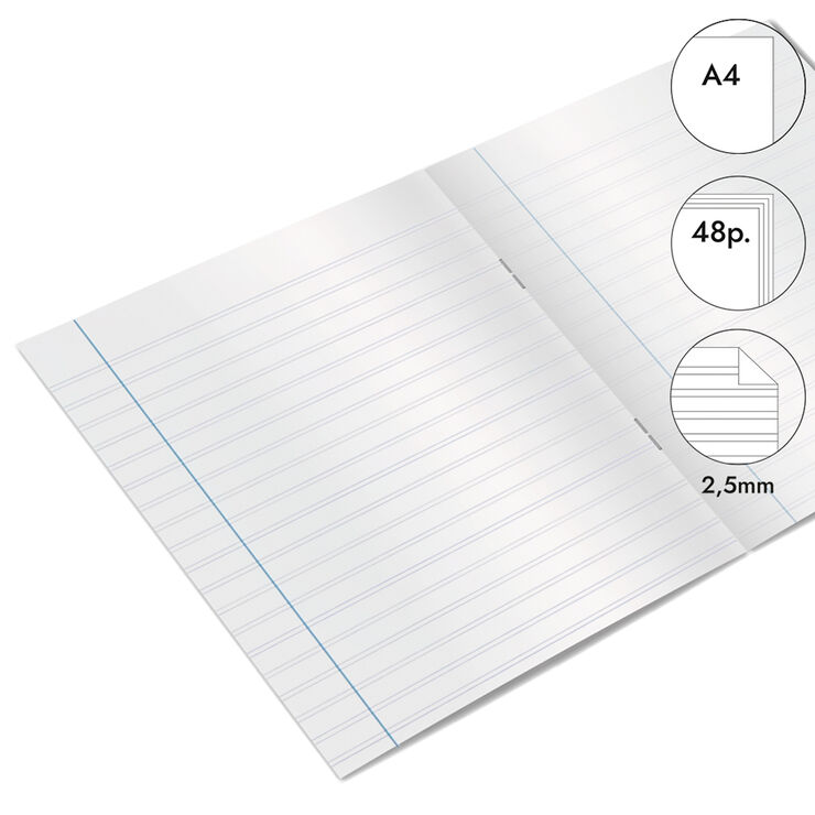 Libreta grapada Abacus A4 48 hojas pauta 2,5mm verde