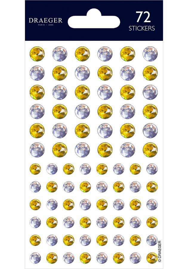 Stickers Draeger C&iacute;rculos oro/plata 72u