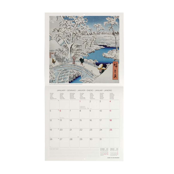 Calendario pared Legami 30x29cm 2026 Japanese